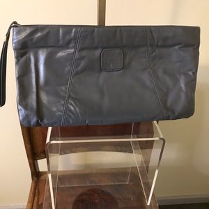 Dark Gray Faux Leather Clutch